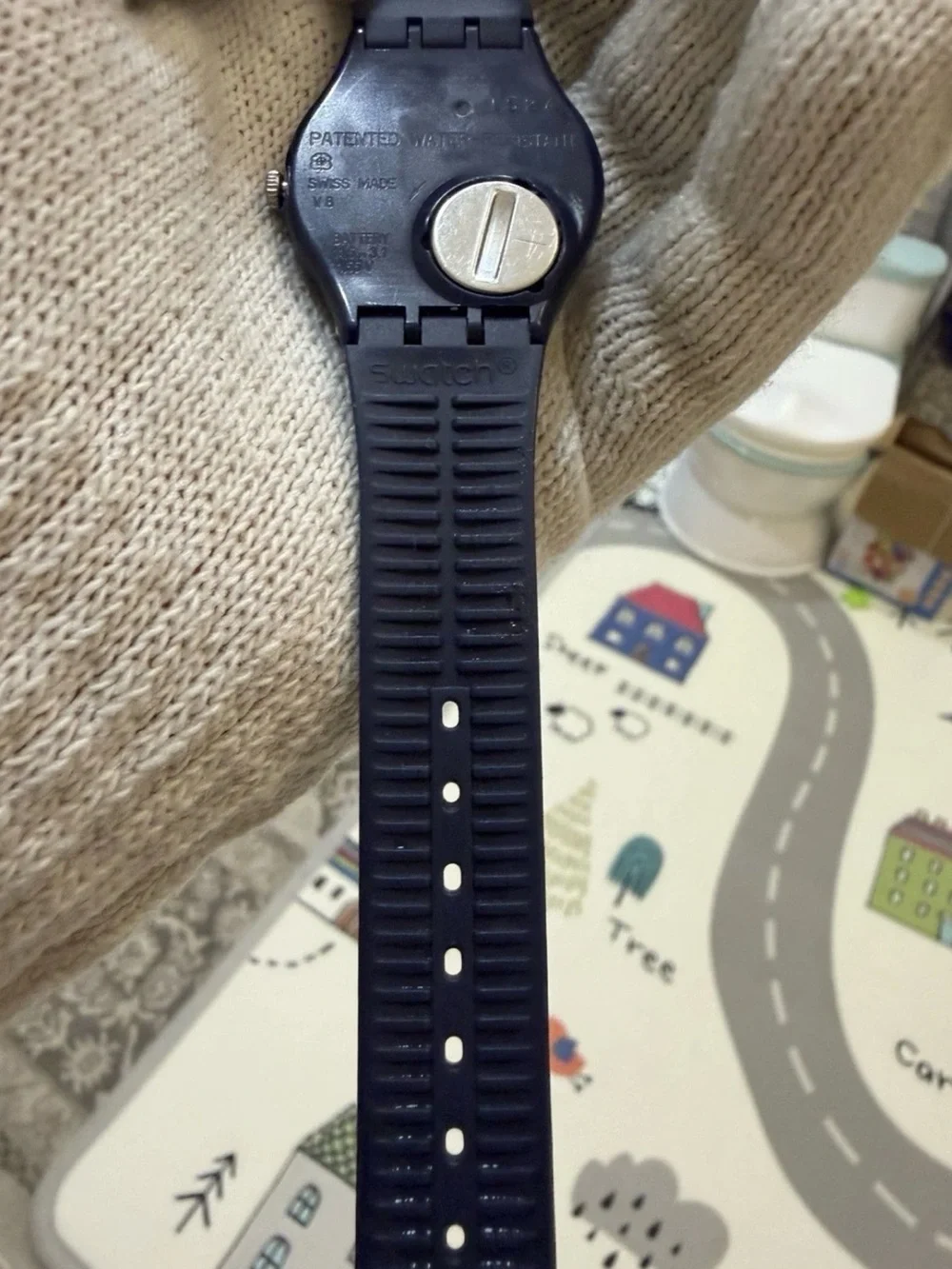 Swatch Sir Blue GN718 Classic Gent Day Date 34mm Blue Quartz Watch Unisex